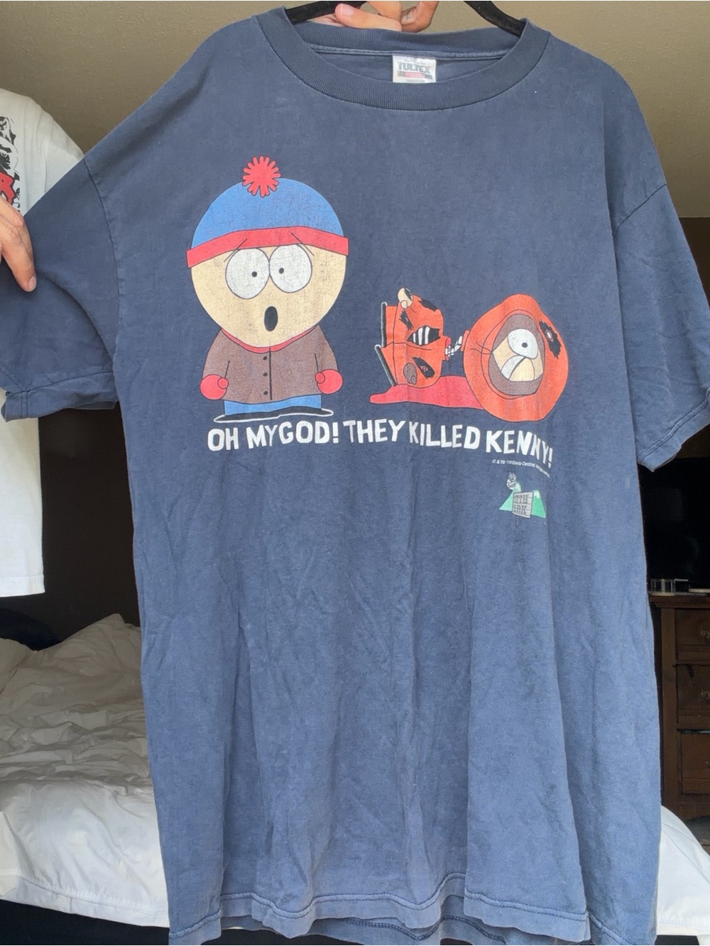 1999 South Park "Oh My God! They Killed Kenny" Navy Graphic T-Shirt TULTEX XL